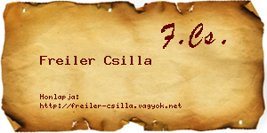 Freiler Csilla névjegykártya
